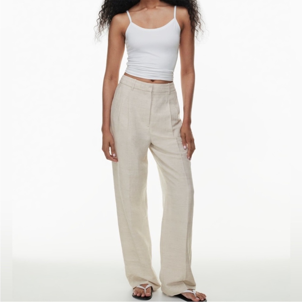 Aritzia Cream Wide Leg Pants